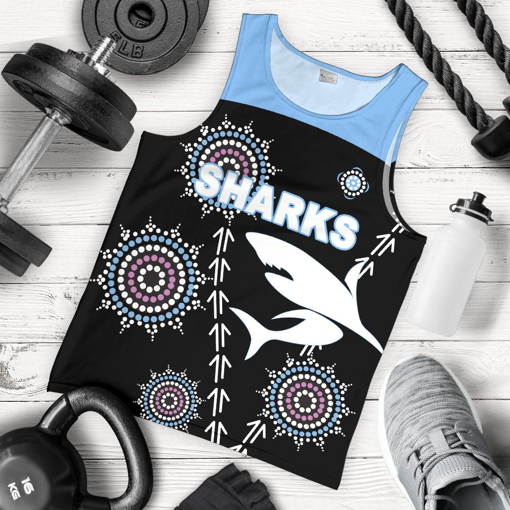 cronulla-mens-tank-top-sharks-simple-indigenous-black