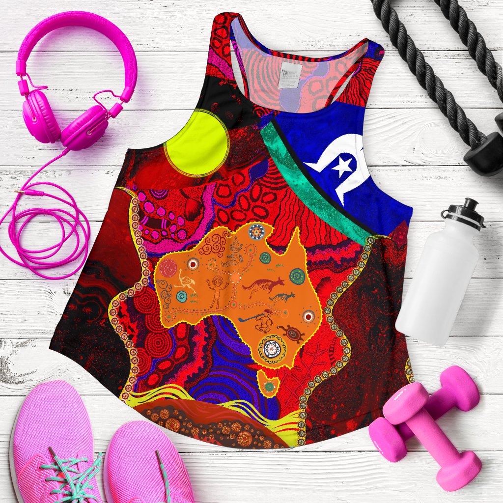 Aboriginal Racerback Tank - Australia Naidoc Week Map Pattern - Vibe Hoodie
