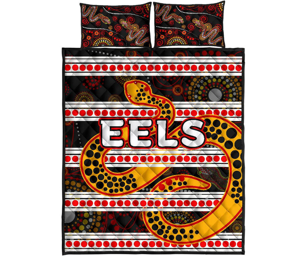 parramatta-eels-quilt-bed-set-tribal-style-black