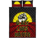 quilt-bed-set-aboriginal-black-lives-matter-sun-dot-painting