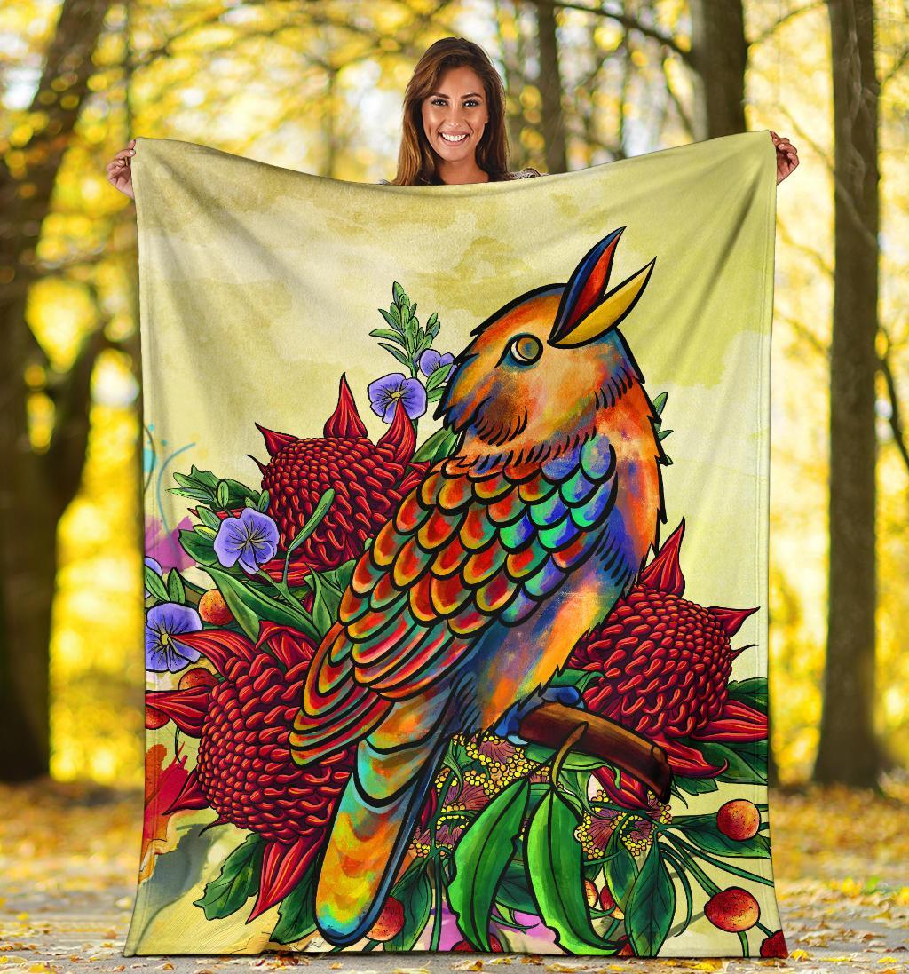 premium-blanket-australia-kookaburra-with-waratah