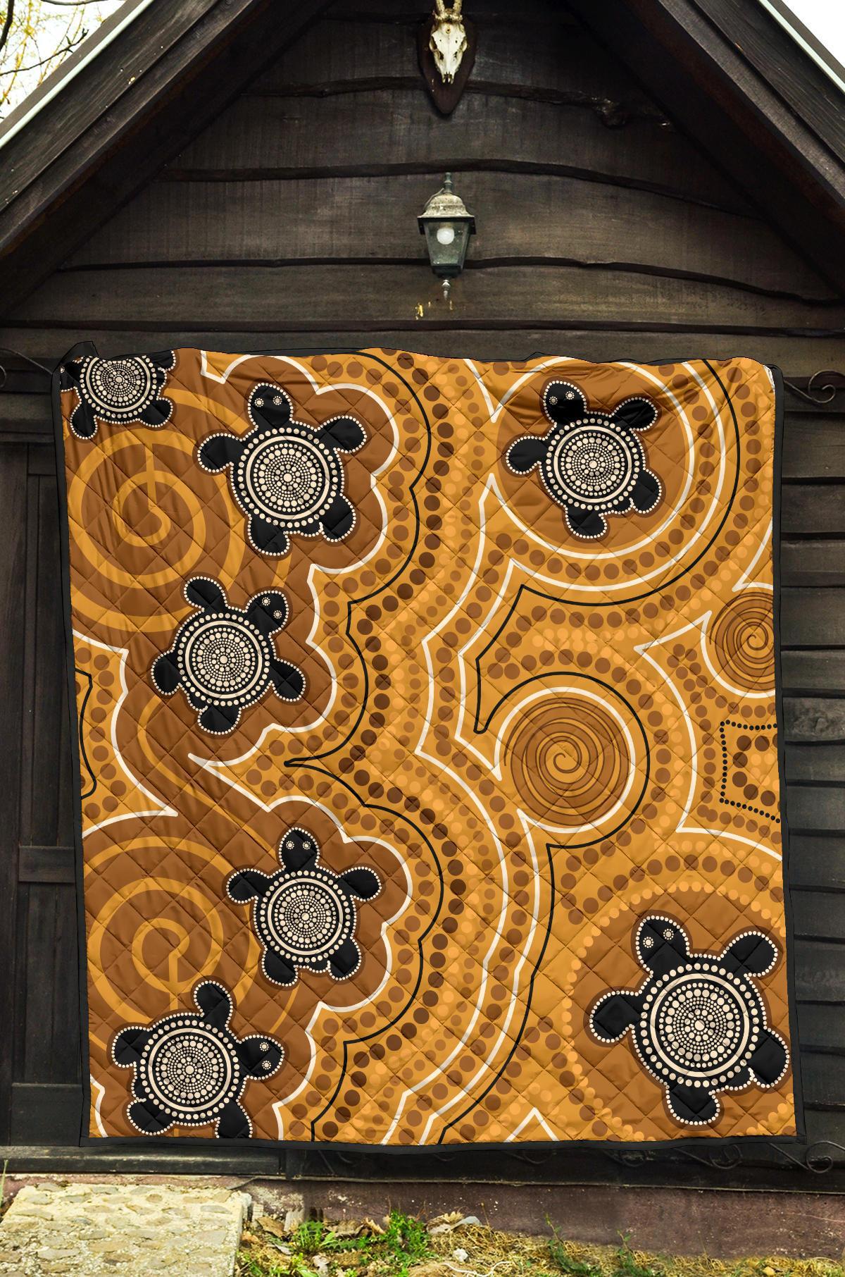 aboriginal-premium-quilt-indigenous-turtle-gold-version