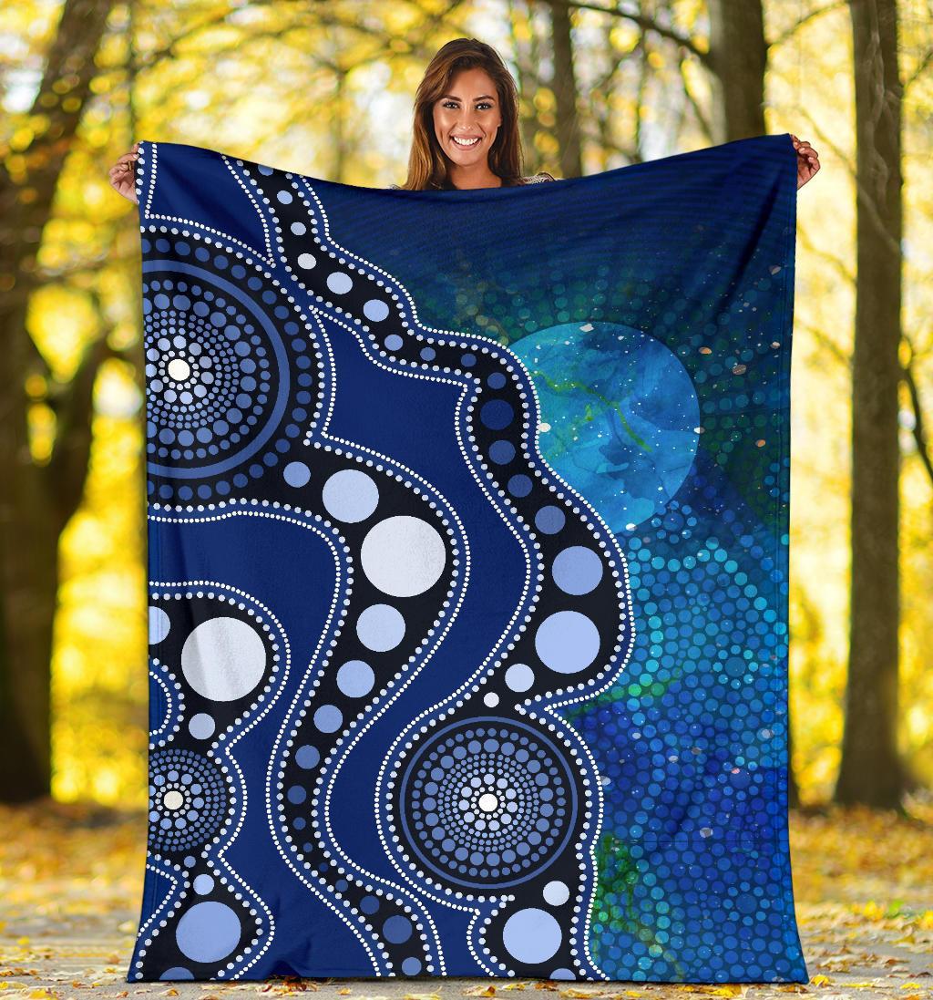 aboriginal-premium-blanket-australia-indigenous-flag-circle-dot-painting-art-blue