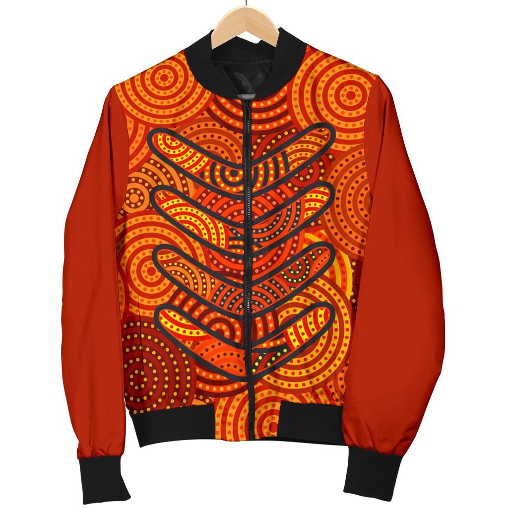 aboriginal-womens-bomber-jacket-aboriginal-boomerangs-and-dot-circle