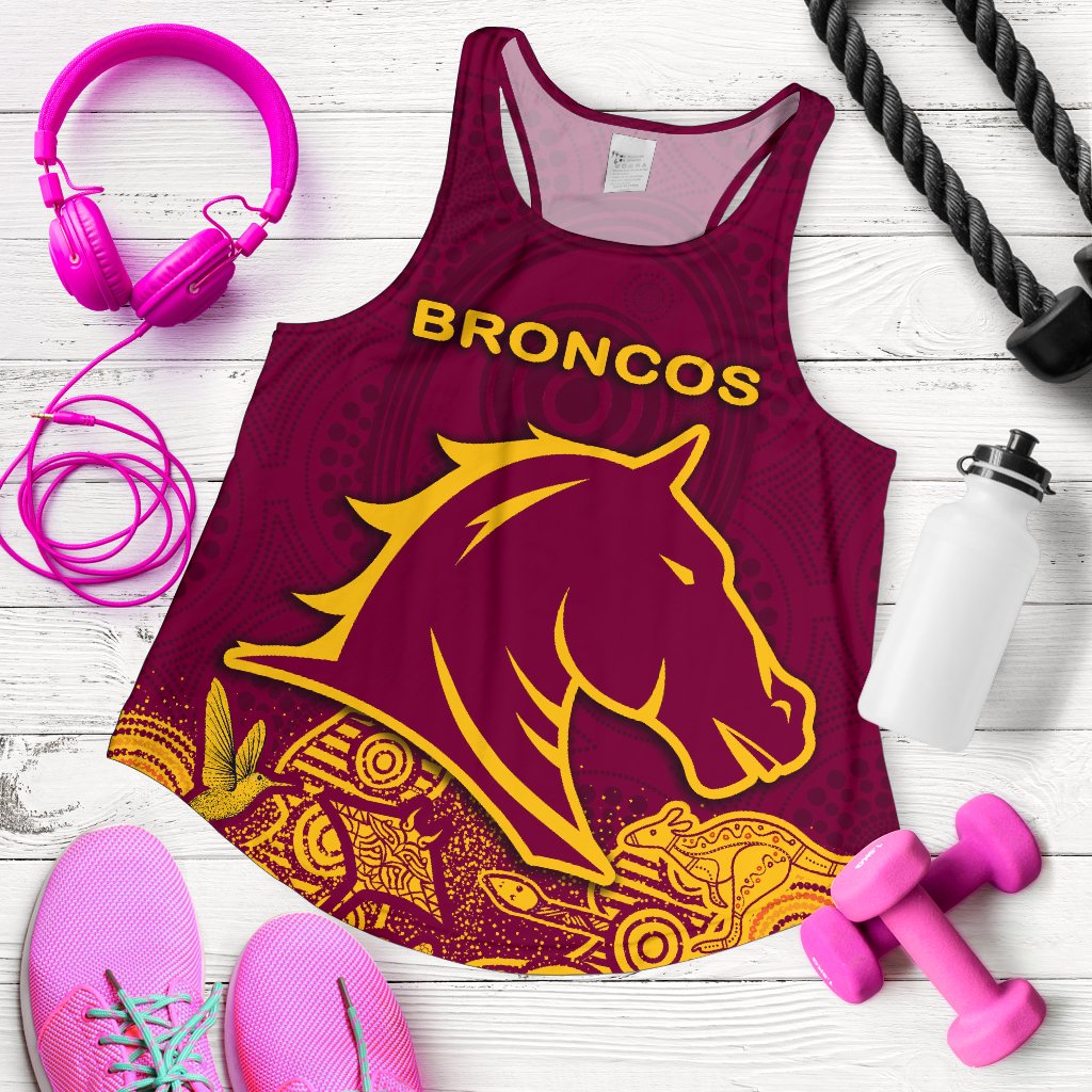 Brisbane Women Racerback Tank Broncos Indigenous - Vibe Hoodie
