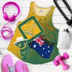 Racerback Tank - Aus Flag and Coat Of Arms Tank Kangaroo and Koala Sign - Vibe Hoodie