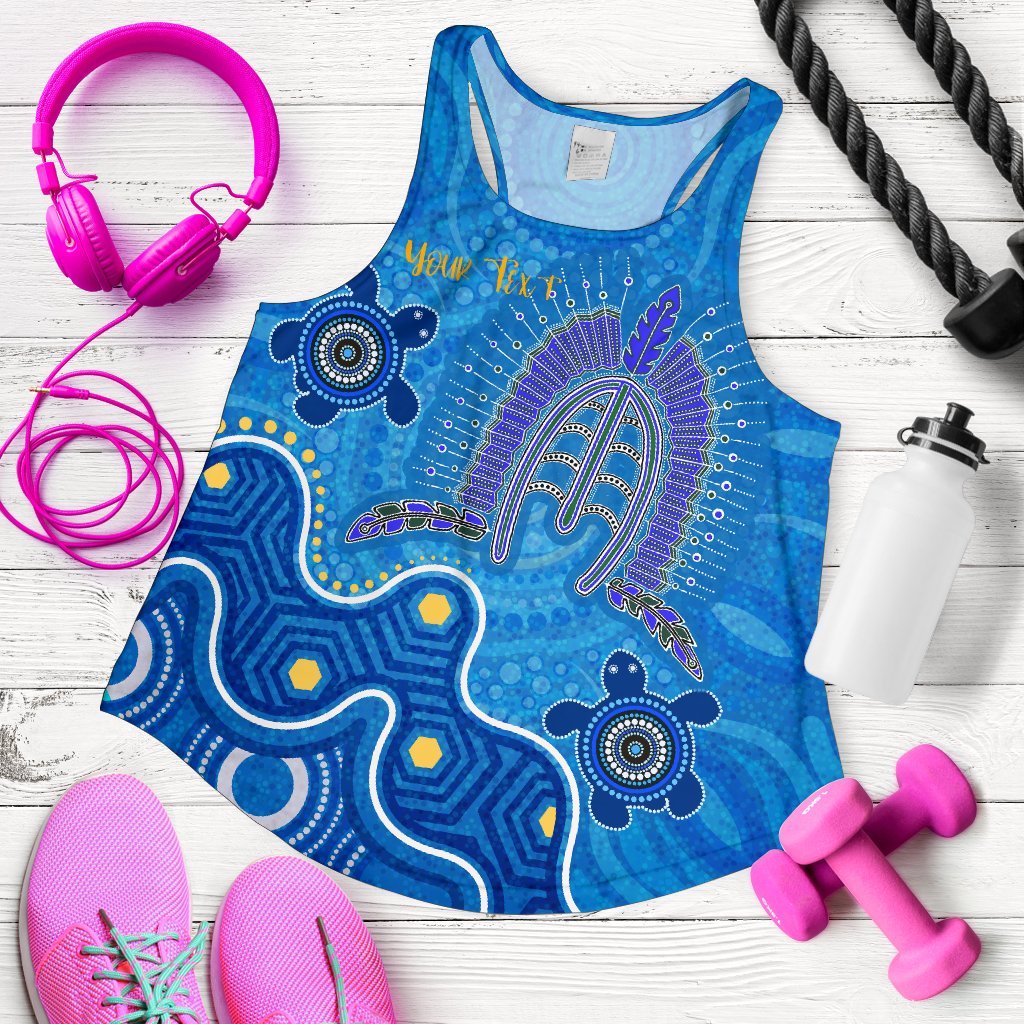 Torres Strait Personalised Women's Racerback Tank - Dhari And Turtle - Vibe Hoodie