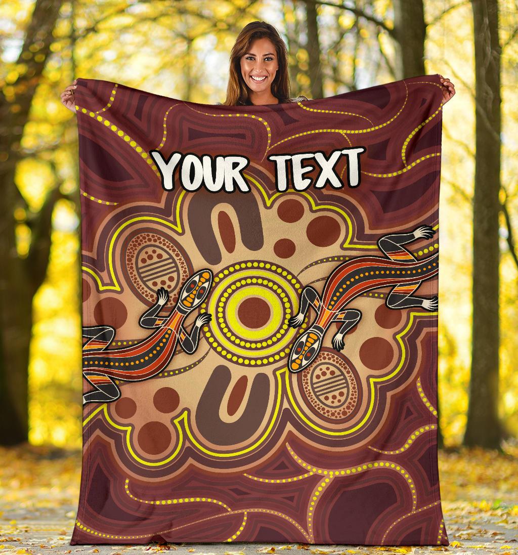 custom-aboriginal-premium-blankets-indigenous-lizard-dot-painting-art
