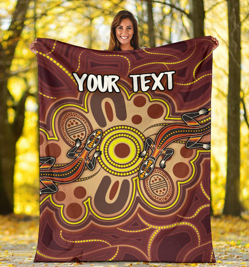 custom-aboriginal-premium-blankets-indigenous-lizard-dot-painting-art
