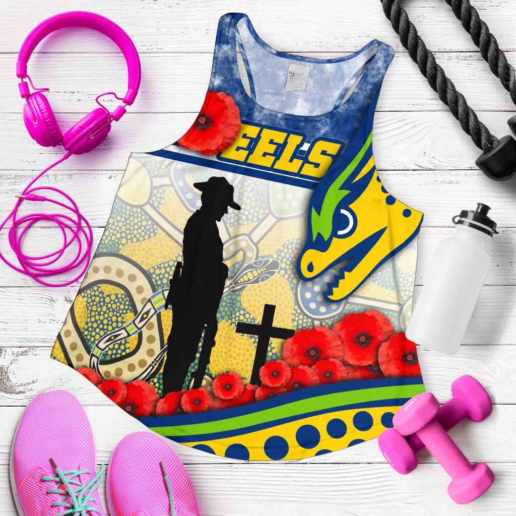 Eels Rugby Women's Racerback Tank Indigenous Anzac Day - Vibe Hoodie