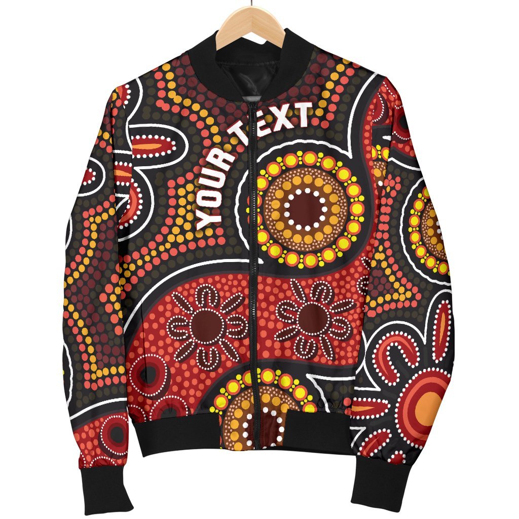 custom-aboriginal-womens-bomber-jacket-indigenous-circle-dot-painting-style-1