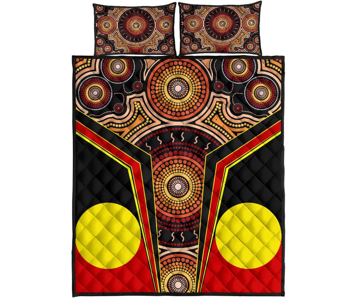 quilt-bed-set-aboriginal-with-dot-painting-art