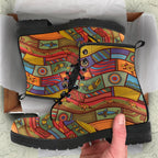 leather-boots-aboriginal-art-with-animals