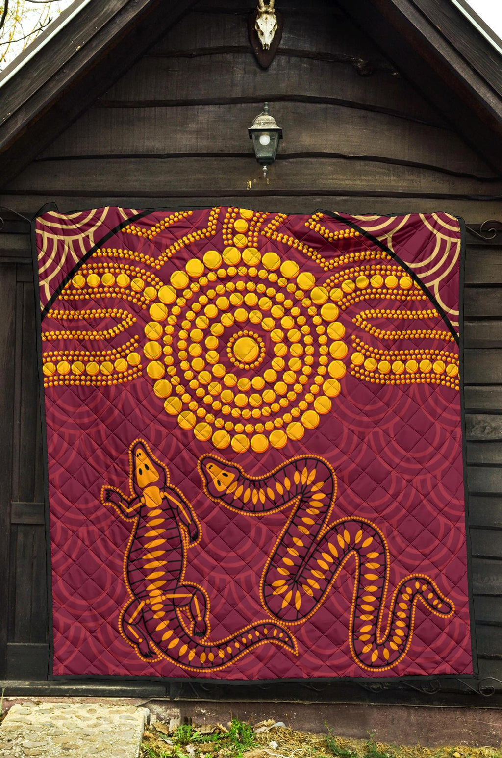 aboriginal-premium-quilt-aboriginal-snake-and-alligator