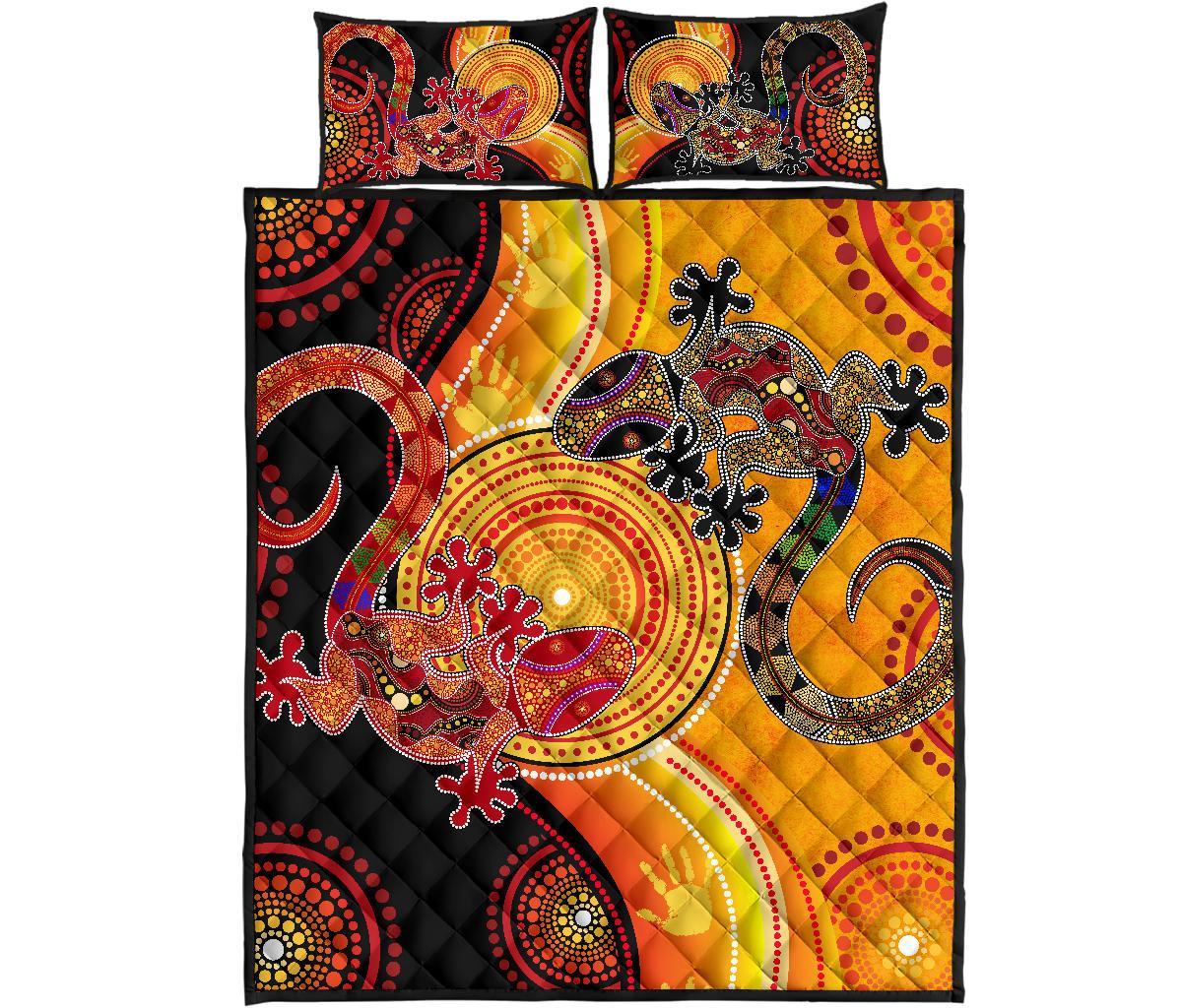 aboriginal-quilt-bed-set-couple-aboriginal-lizards