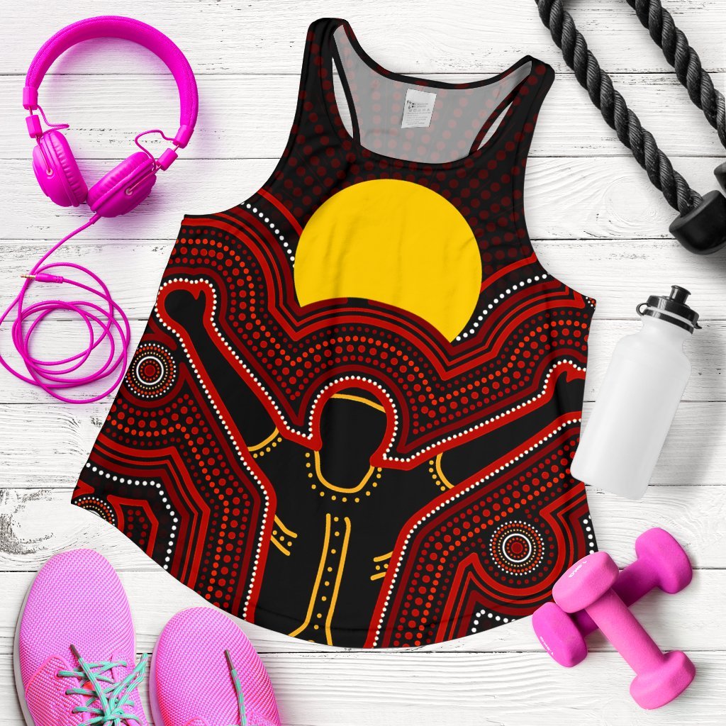 Aboriginal Women's Racerback Tank - The Sun Always Shines - Vibe Hoodie
