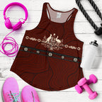 Racerback Tank - Australian Coat Of Arms Top Tank Aboriginal Patterns - Women - Vibe Hoodie