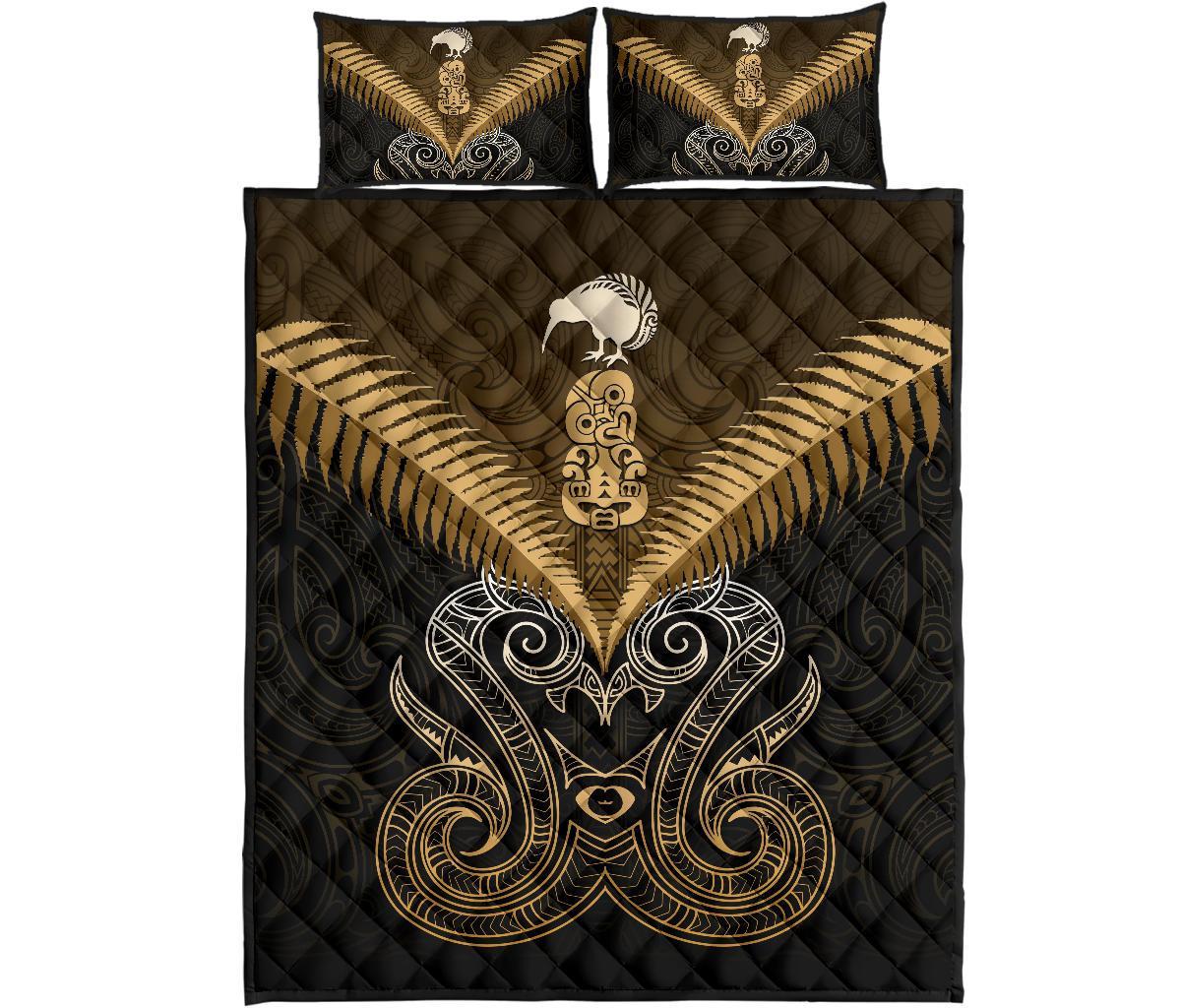maori-manaia-new-zealand-quilt-bed-set-gold