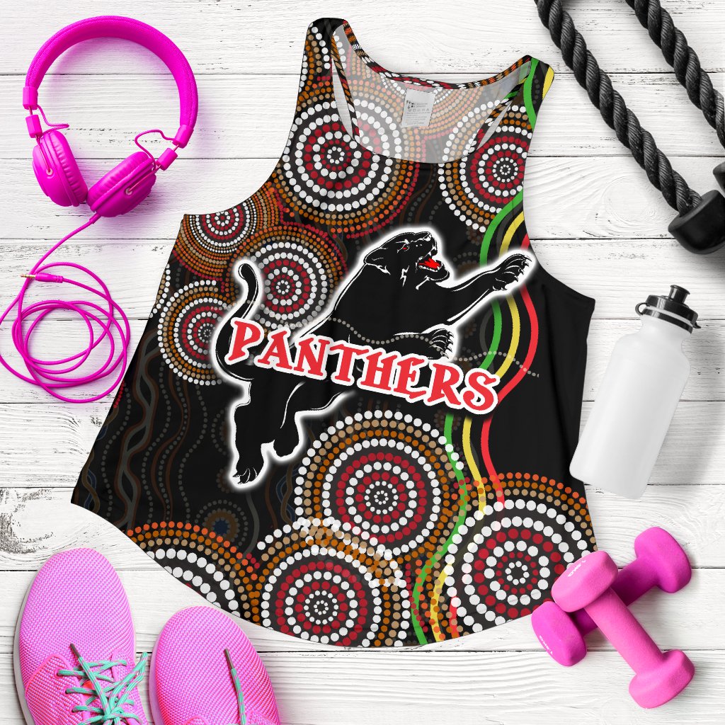 Panthers Black Women Racerback Tank Indigenous Penrith Version - Vibe Hoodie