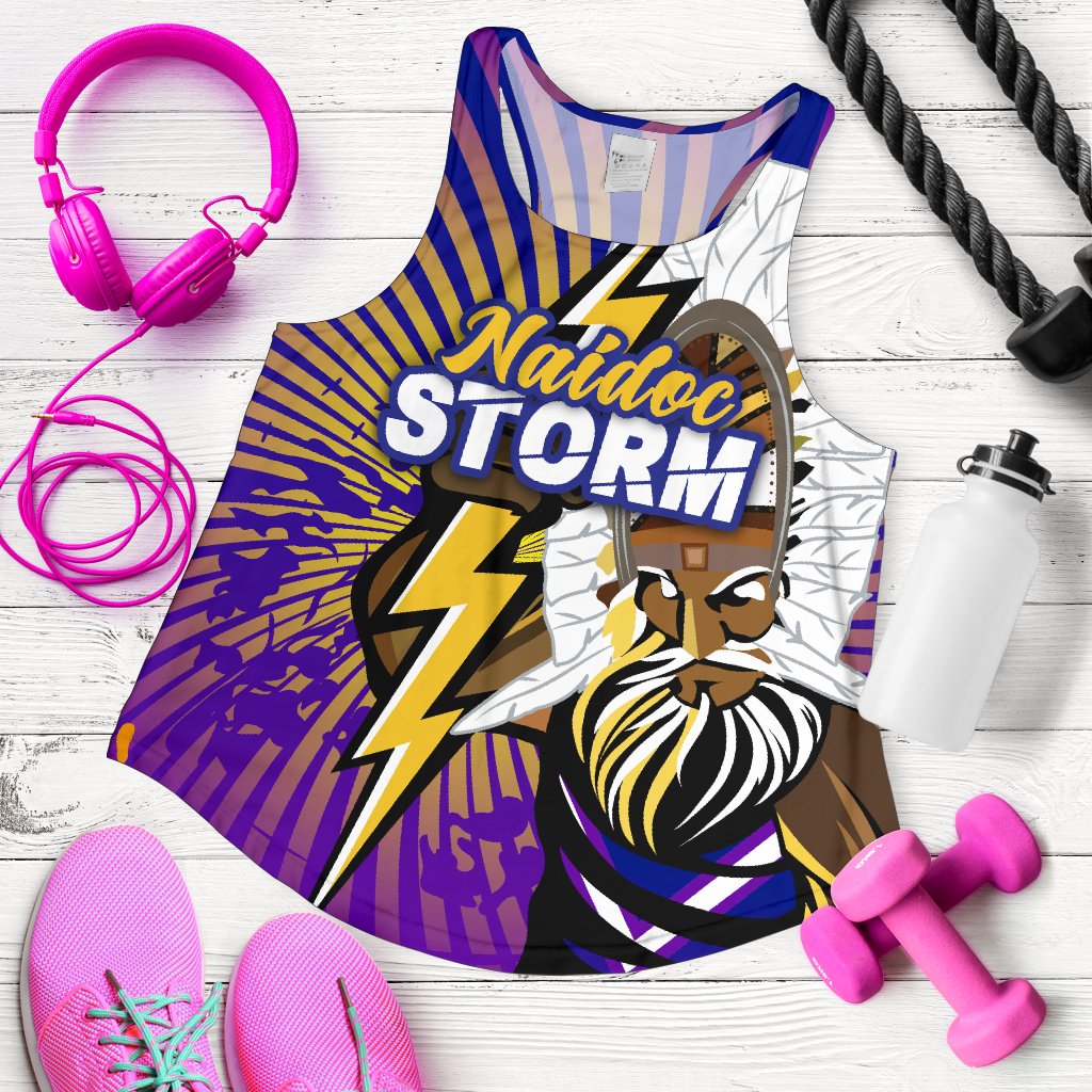 Storm Naidoc Week Women's Racerback Tank Indigenous Style - Vibe Hoodie