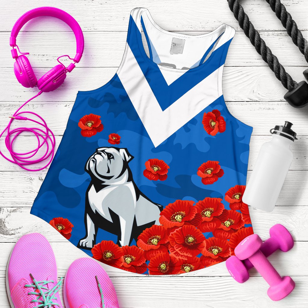 Bulldogs Women Racerback Tank Poppy Flowers - Vibe Hoodie