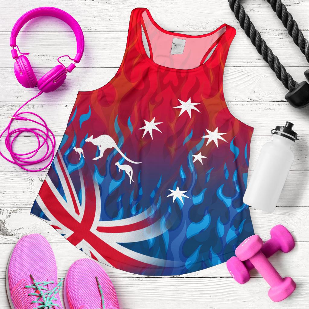 Racerback Tank - Aus Flag Tank Top Flame - Women - Vibe Hoodie