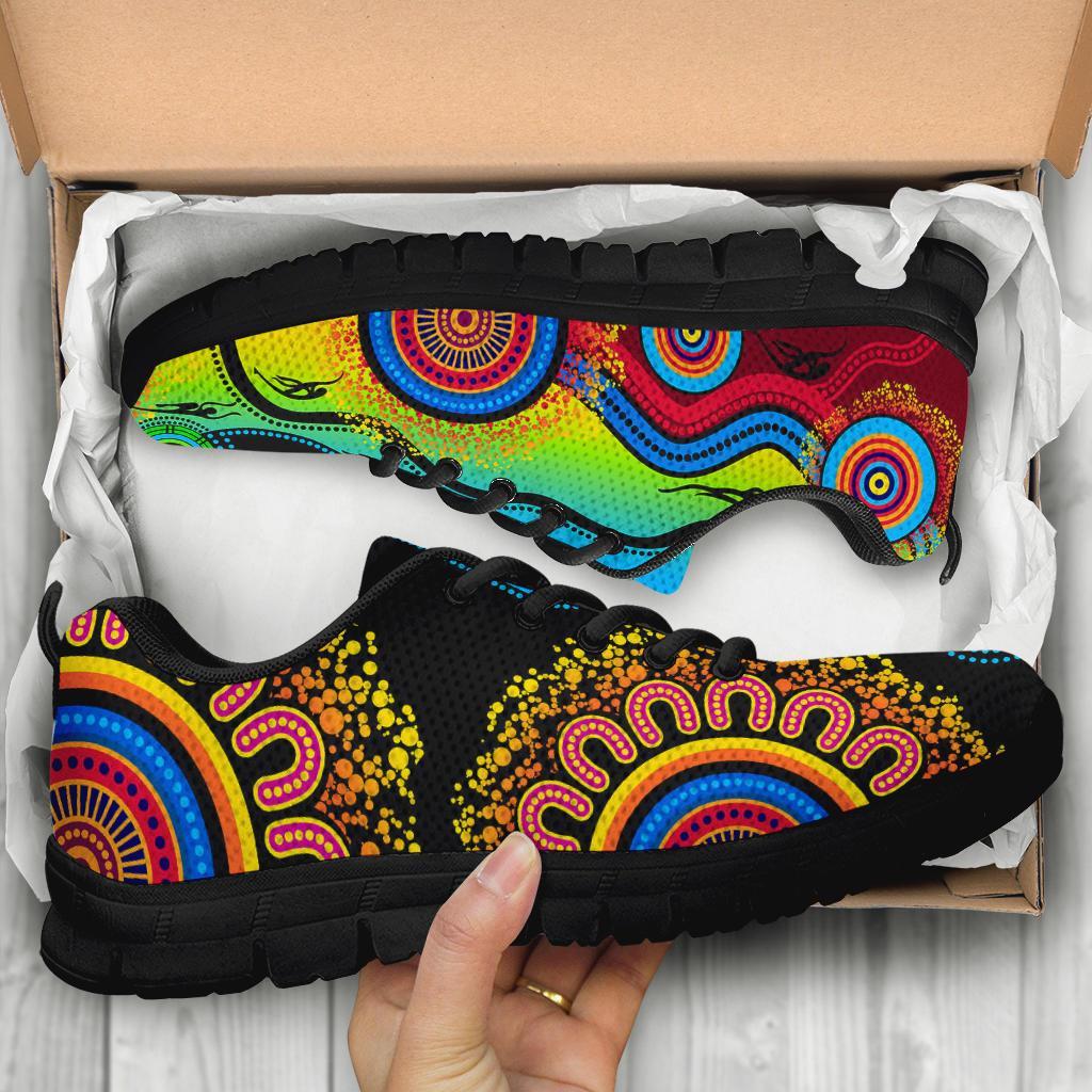 aboriginal-sneakers-flower-dot-painting-blue-dream