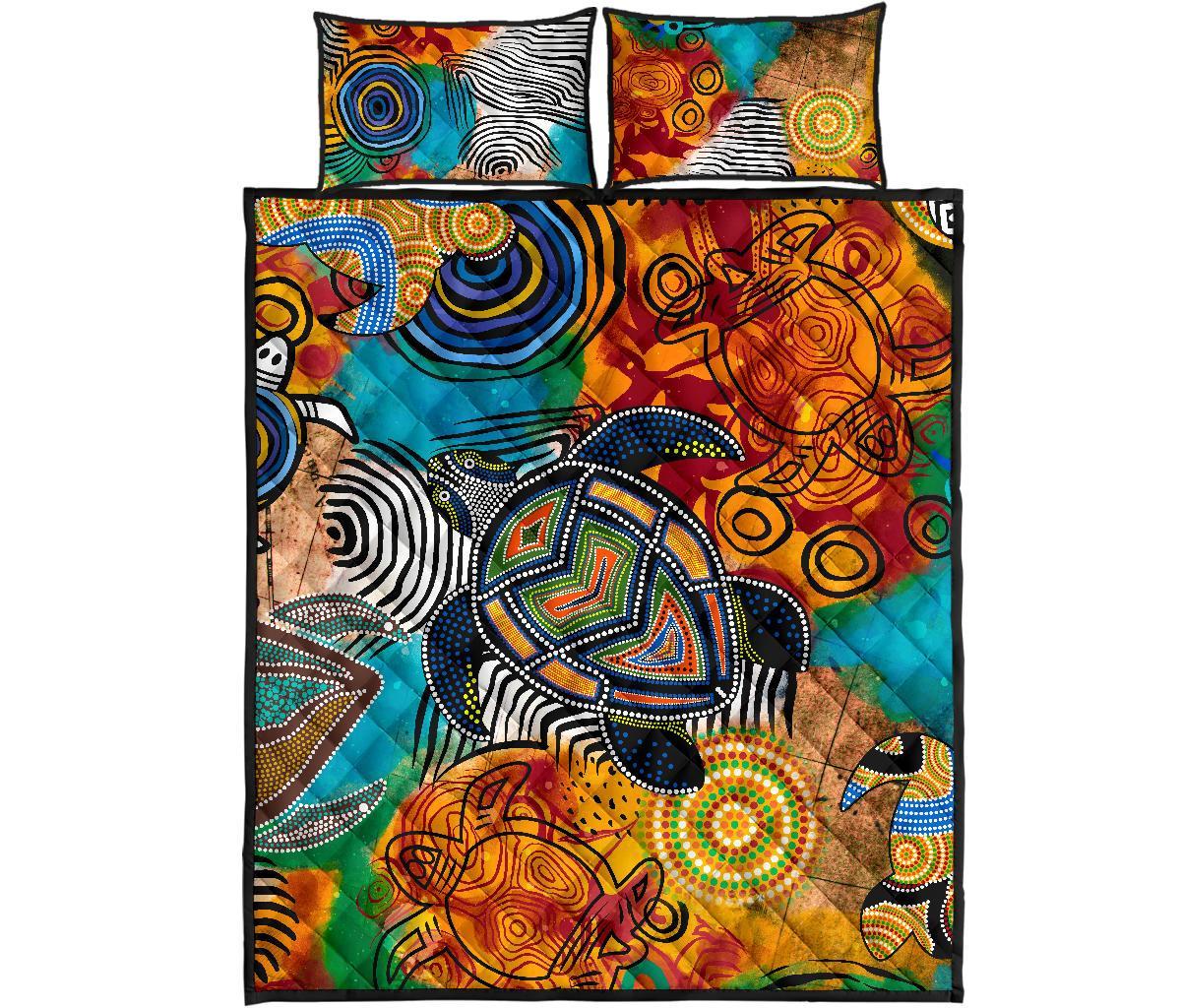 aboriginal-quilt-bed-set-turtle-indigenous-art