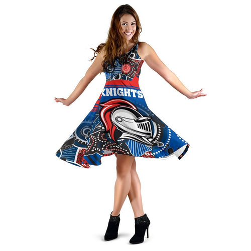 Knights Women's Dress Newcastle Aboriginal Horizontal Style - Vibe Hoodie