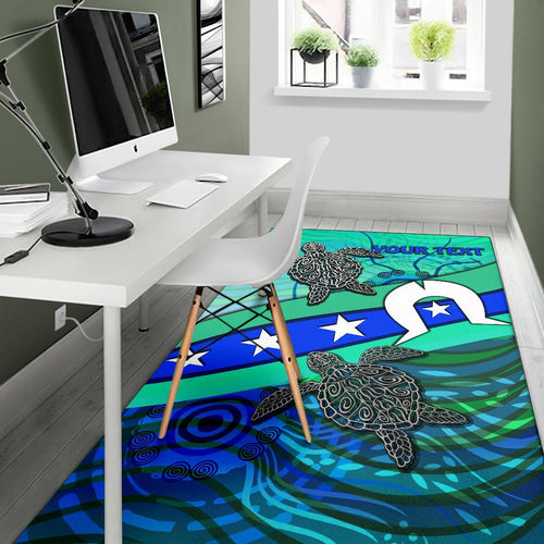 personalised-area-rug-torres-strait-flag-and-turtle