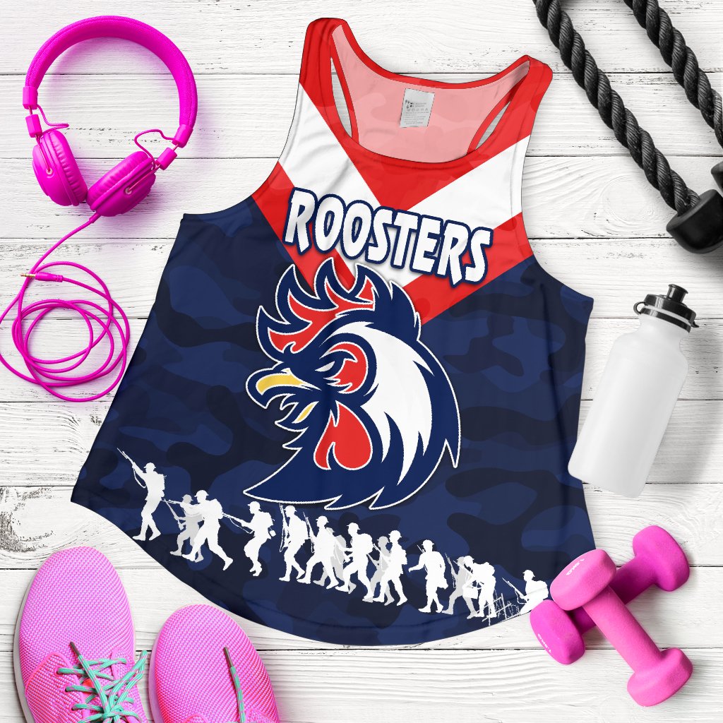 Sydney Women's Racerback Tank Roosters Anzac Style - Vibe Hoodie
