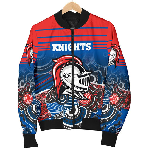 custom-personalised-knights-womens-bomber-jacket-newcastle-aboriginal-horizontal-style