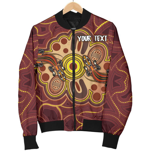 custom-aboriginal-womens-bomber-jacket-indigenous-lizard-dot-painting-art
