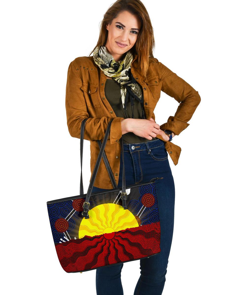 aboriginal-leather-tote-bag-aboriginal-lives-matter-flag-sun-dot-painting