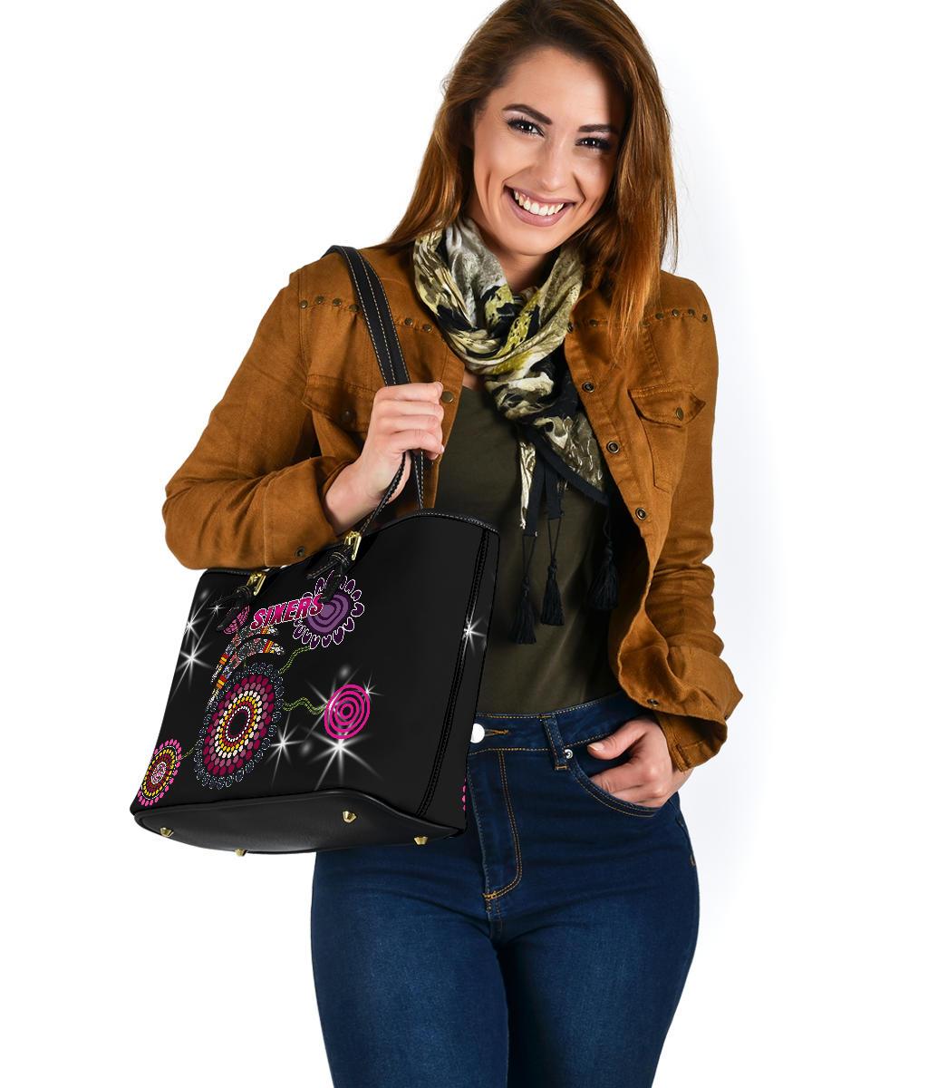 sydney-small-leather-tote-sixers-indigenous-black