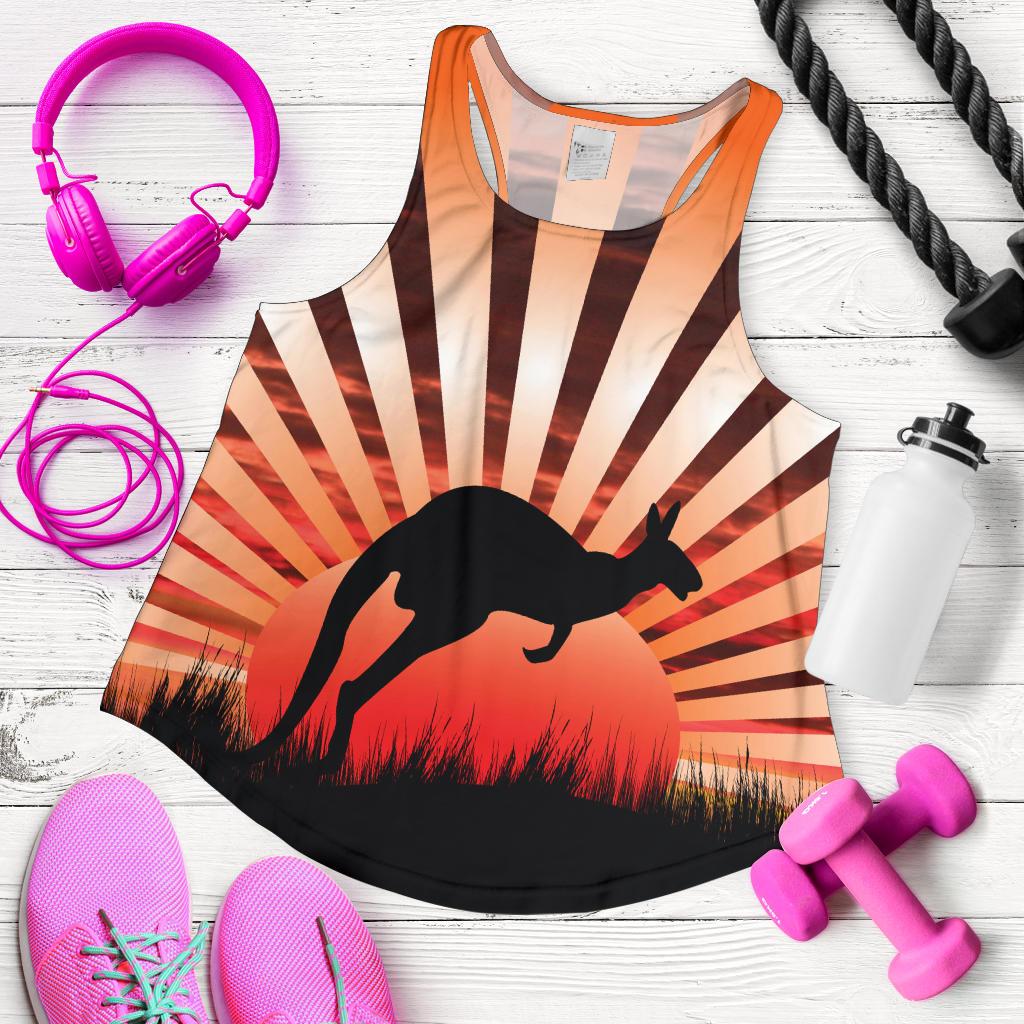 Racerback Tank - Kangaroo Top Tank Sunset Ver03 - Women - Vibe Hoodie