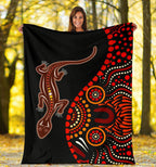 aboriginal-premium-blanket-aboriginal-lizard-with-dot-painting-pattern