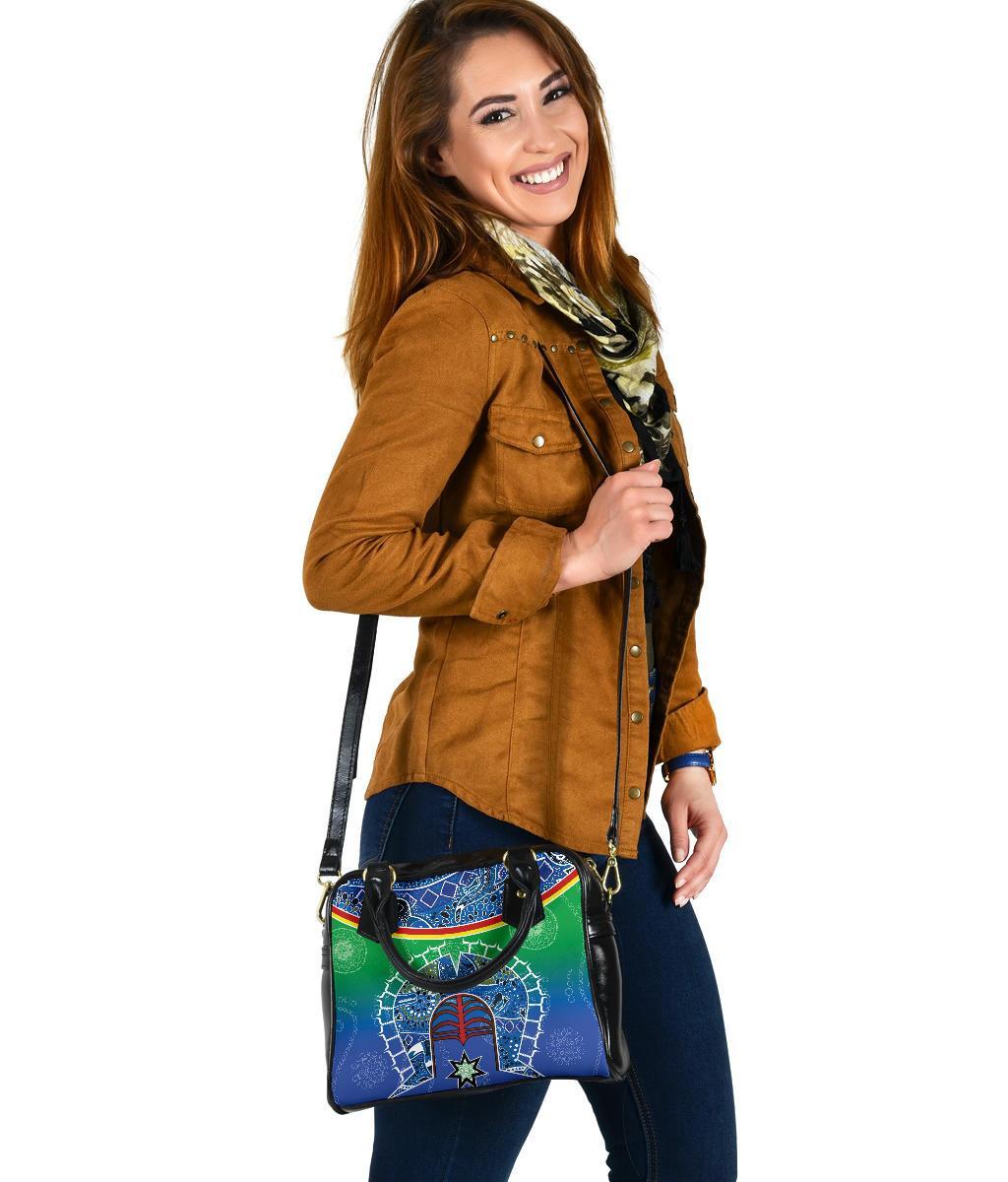 Shoulder Handbag - Torres Strait Symbol With Aboriginal Patterns - Vibe Hoodie
