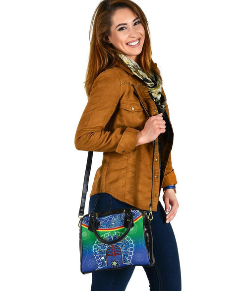 Shoulder Handbag - Torres Strait Symbol With Aboriginal Patterns - Vibe Hoodie