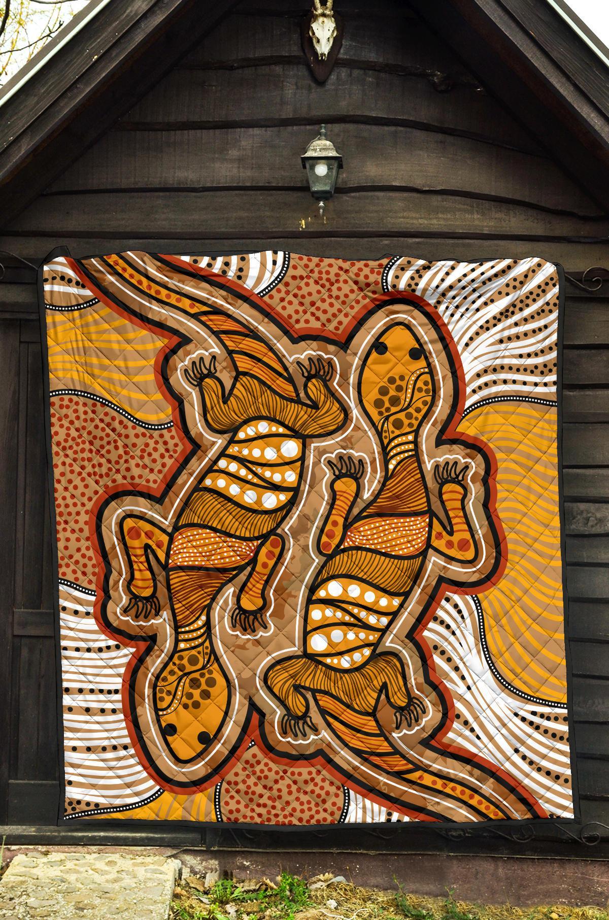 aboriginal-premium-quilt-indigenous-two-lizard-vintage-stye