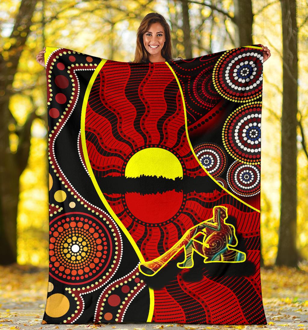 premium-blanket-australia-aboriginal-dots-with-didgeridoo