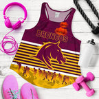 Brisbane Broncos Women's Racerback Tank Anzac Day Simple Style - Maroon - Vibe Hoodie