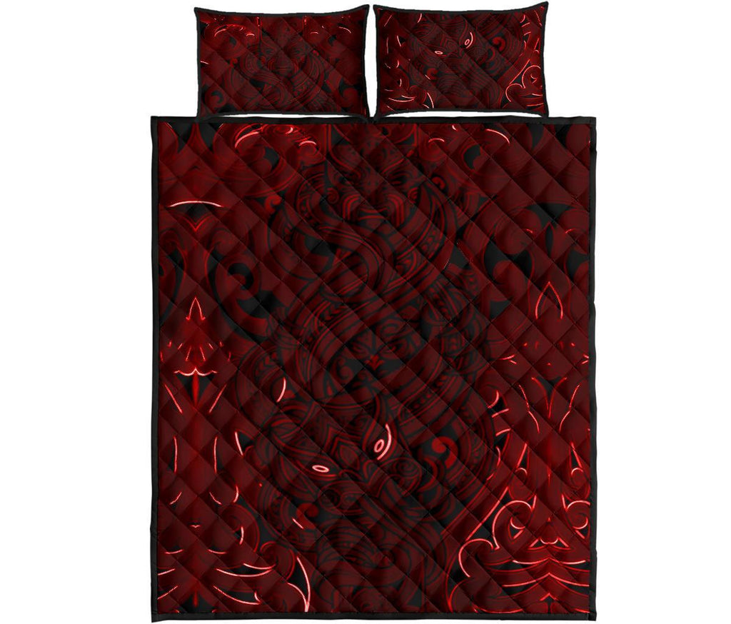 new-zealand-quilt-bed-set-maori-gods-quilt-and-pillow-cover-tumatauenga-god-of-war-red