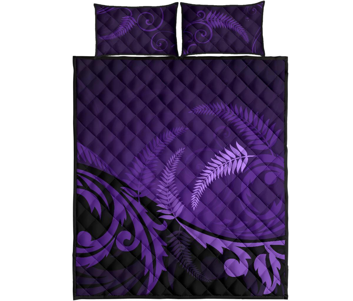 quilt-bed-set-nz-silver-fern-purple