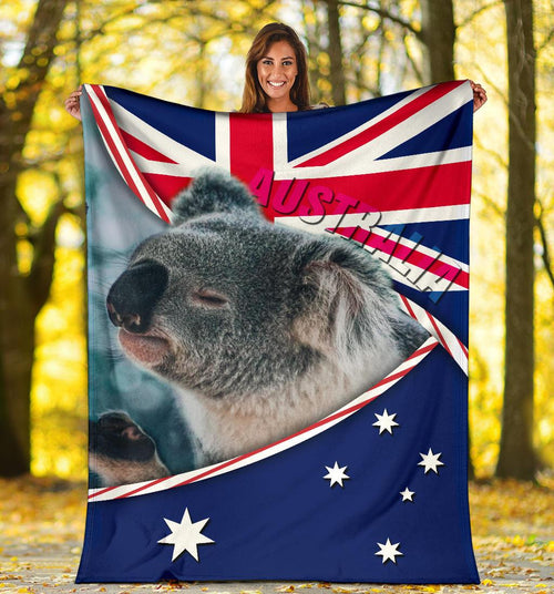 premium-blanket-australia-flag-and-coat-of-arms-blanket-koala-3d