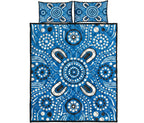 aboriginal-quilt-bed-set-indigenous-circle-dot-painting-blue-color