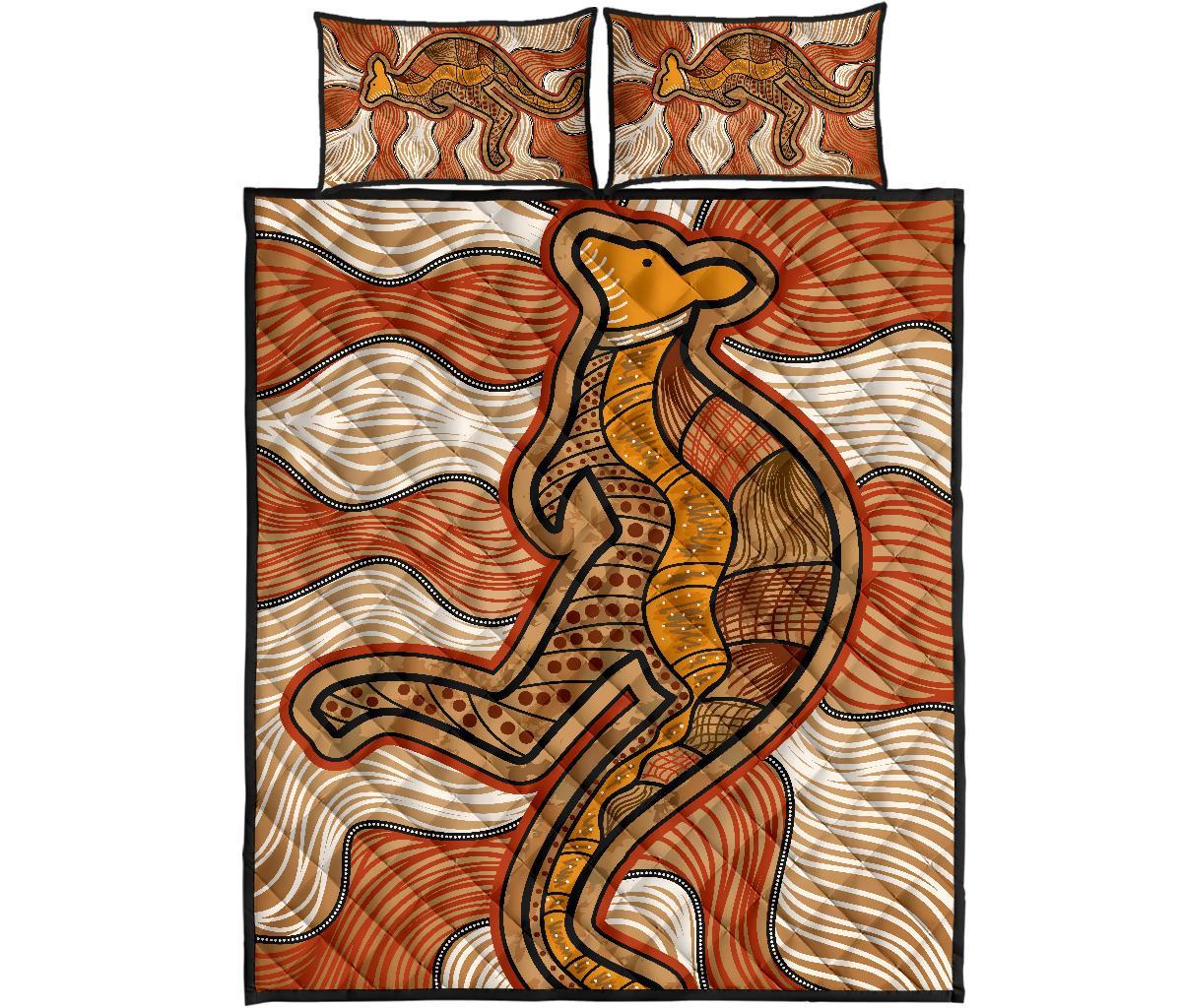 aboriginal-quilt-bed-set-indigenous-kangaroo-vintage-stye