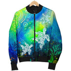 aboriginal-womens-bomber-jacket-indigenous-turtle-ocean-dot-painting-art