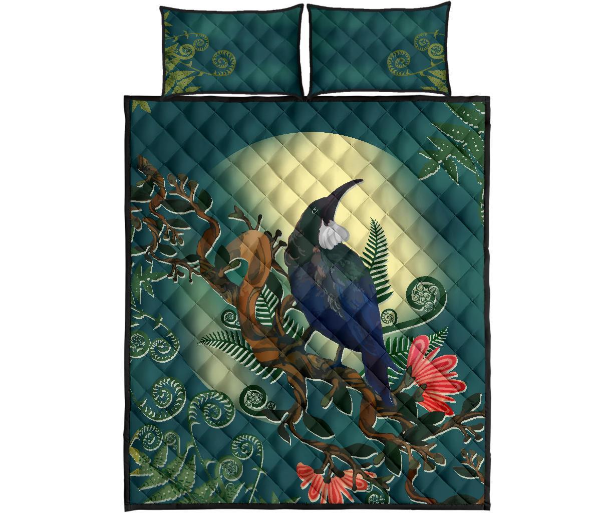 tui-bird-new-zealand-quilt-bed-set