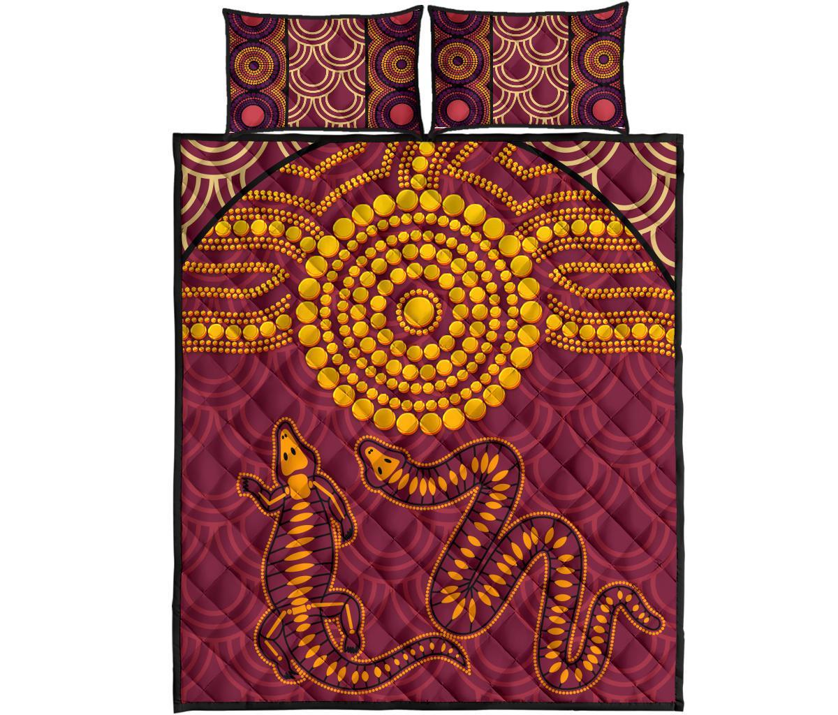 aboriginal-quilt-bed-set-aboriginal-snake-and-alligator